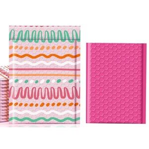 Spring 30 Pc Bubble Mailer Bundle:15 6x10”Patterned & 15 4x8” Hot Pink Envelopes